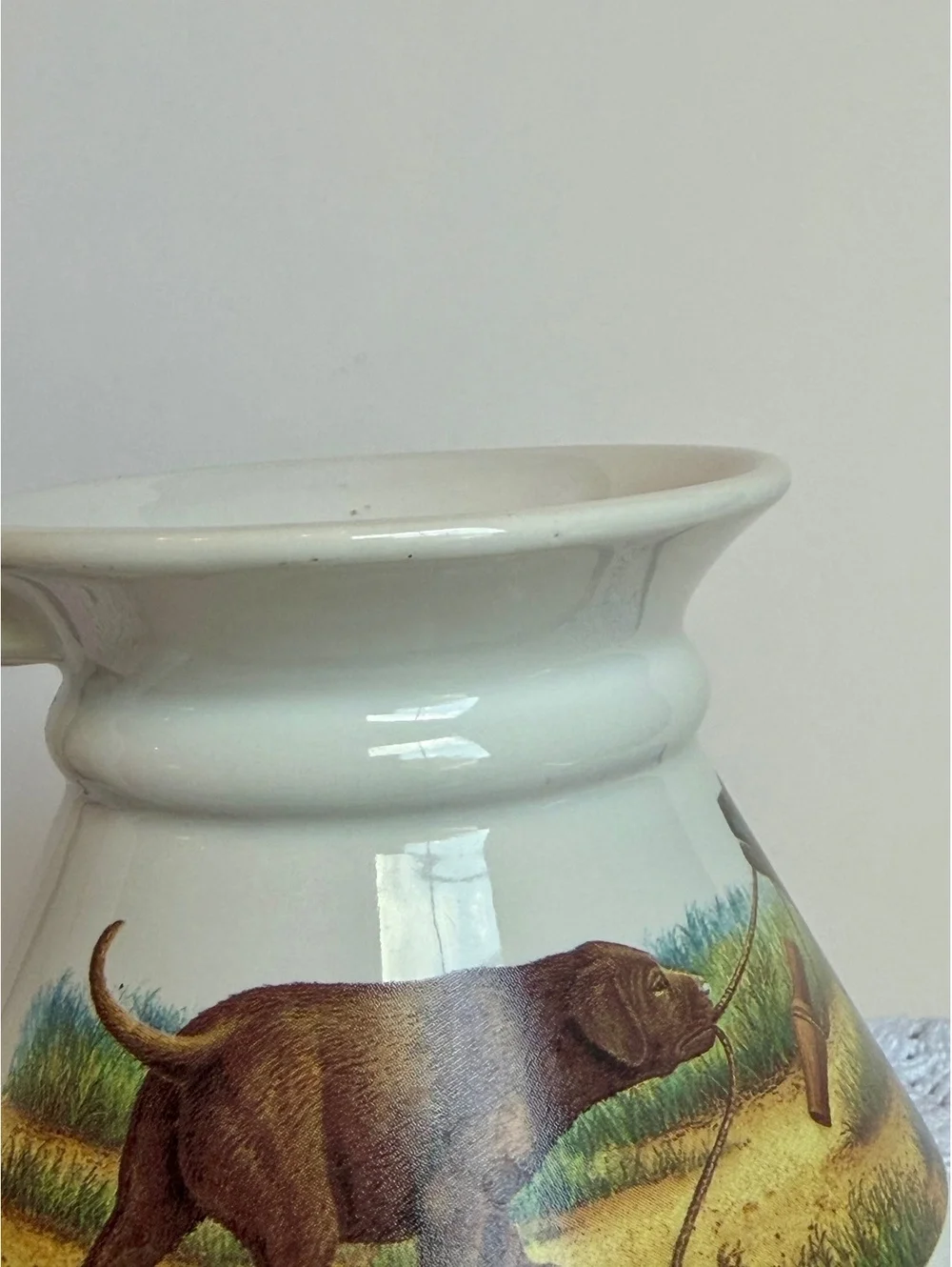 Vintage G.E. Peterson Hunting Dog Duck Ceramic Mug Retriever Sporting
